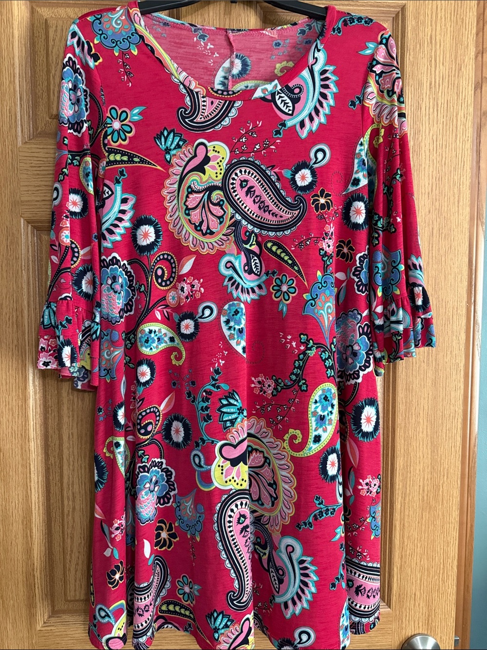 Women's Pink Paisley Swing Dress